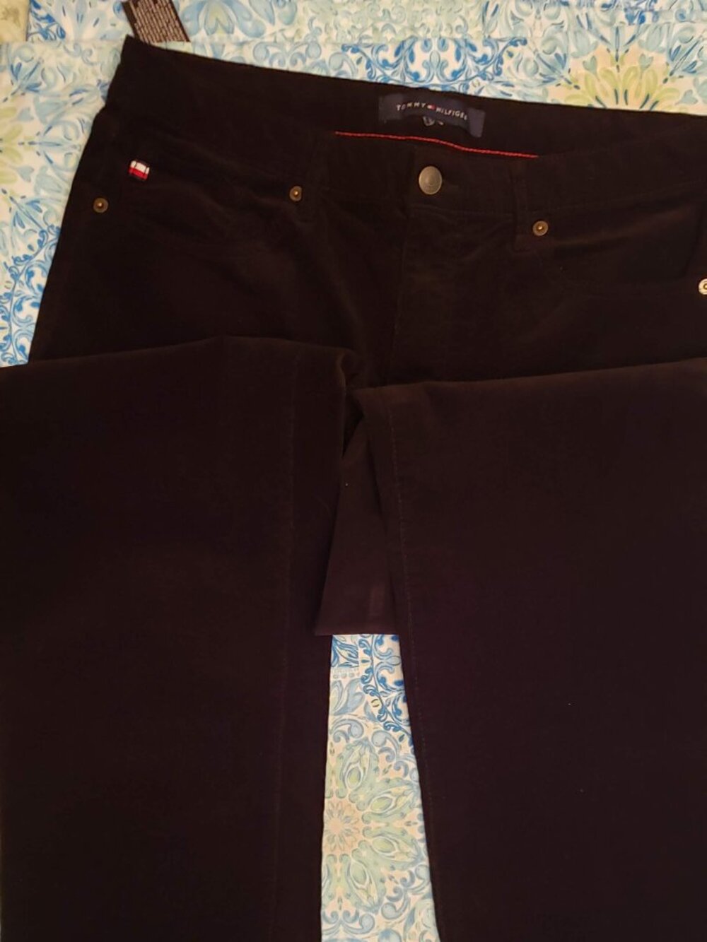 Tommy Hilfiger Black Velour Jeans Size 12